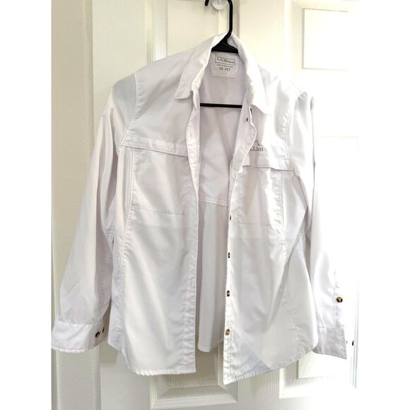 L.L. Bean White Tropicwear Sun Shirt Women's XS ☀️ - Picture 4 of 9